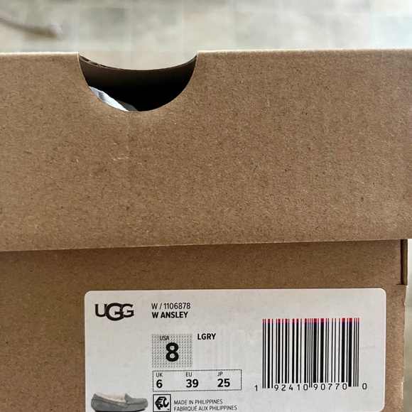 New Ugg Ansley Moccasin Slippers size 8 gray - Picture 3 of 3